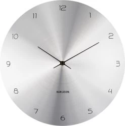 Karlsson Wall Clock Dome Disc Metal Silver