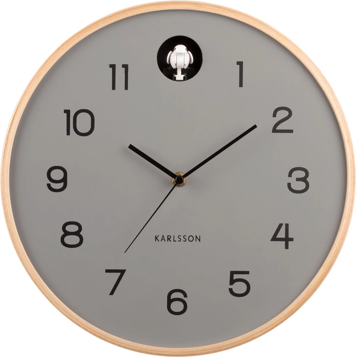 Karlsson Wall Clock Natural Cuckoo Birch Wood Mouse Grey 4 Karlsson Wall Clock Natural Cuckoo Birch Wood Mouse Grey - Afbeelding 2