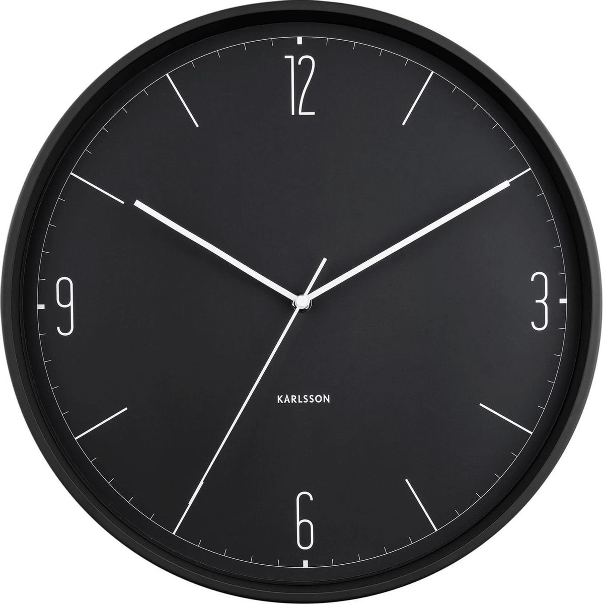 Karlsson Wandklok Numbers & Lines - IJzer Mat Zwart - Ø40cm 3 Karlsson Wandklok Numbers & Lines - IJzer Mat Zwart - Ø40cm