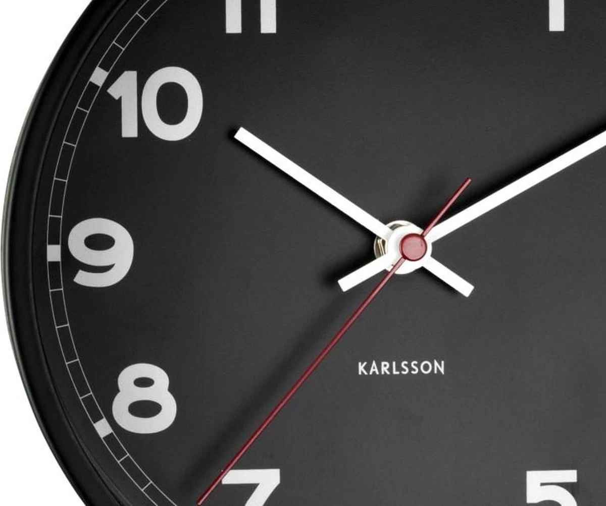 Karlsson Wandklok New Classic - Small - Zwart - Ø20cm 5 Karlsson Wandklok New Classic - Small - Zwart - Ø20cm - Afbeelding 3