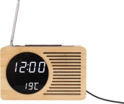 Karlsson Alarmklok Retro - Radio - Bamboe -Karlsson 1200x1005 1