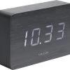 Karlsson Wekker Square - Zwart Fineer, Wit LED - 15x4,8x10cm -Karlsson 1200x1074