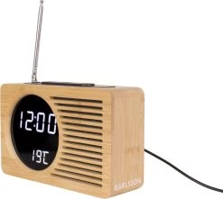 Karlsson Alarmklok Retro - Radio - Bamboe