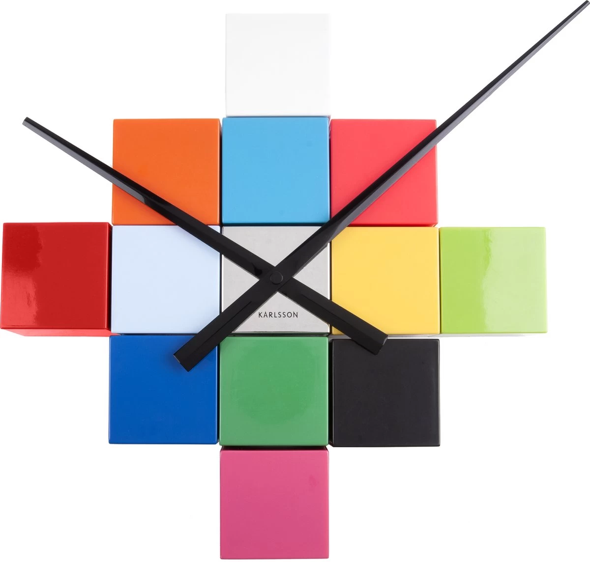 Karlsson Wandklok DIY Cubic - Multicolor - Ø24,5cm 4 Karlsson Wandklok DIY Cubic - Multicolor - Ø24,5cm - Afbeelding 2