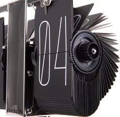 Karlsson Flipklok No Case Mini - Zwart - Chroom Standaard - 20,6x7,5cm -Karlsson 1200x1171