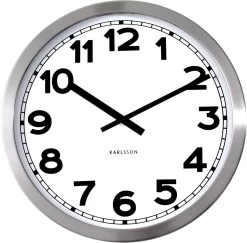 Karlsson Station Numbers - Klok - Rond - Metaal - Ø50 Cm - Wit