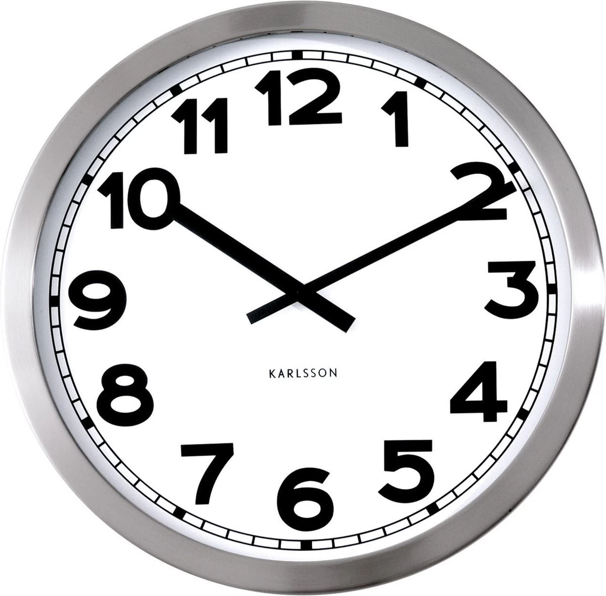 Karlsson Station Numbers - Klok - Rond - Metaal - Ø50 Cm - Wit 3 Karlsson Station Numbers - Klok - Rond - Metaal - Ø50 Cm - Wit