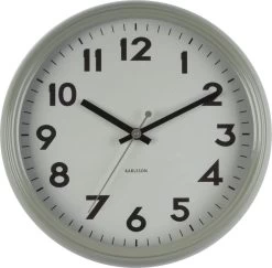 Karlsson Wandklok Badge Metaal - Kleur - Grijs