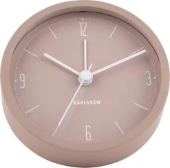 Karlsson Alarmklok - Cijfers & Lijnen - IJzer Mat - Verbleekt Roze