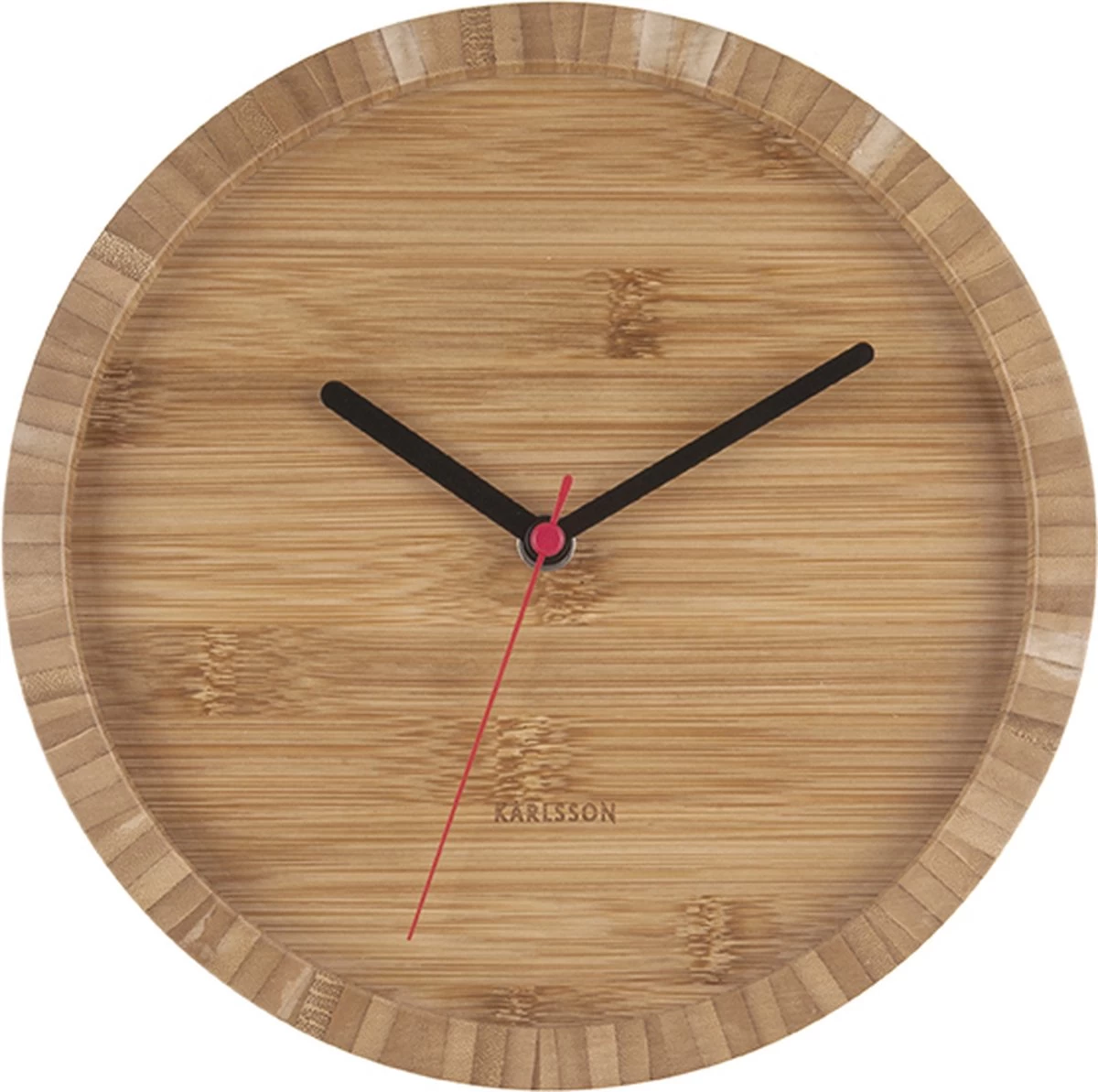 Karlsson Wandklok Tom - Bamboo - Ø26cm 6 Karlsson Wandklok Tom - Bamboo - Ø26cm - Afbeelding 4