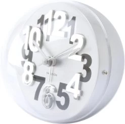 Karlsson Numbers In Relief Klok - Zilver