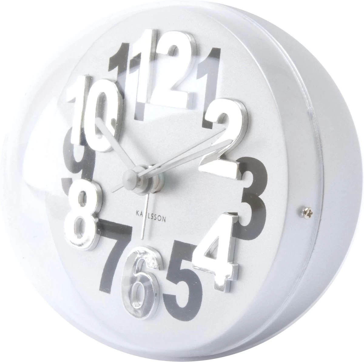 Karlsson Numbers In Relief Klok - Zilver 3 Karlsson Numbers In Relief Klok - Zilver