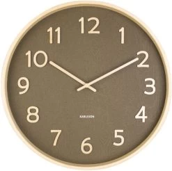 Karlsson Wall Clock Pure Wood Grain Moss Green -Karlsson 1200x1197 1
