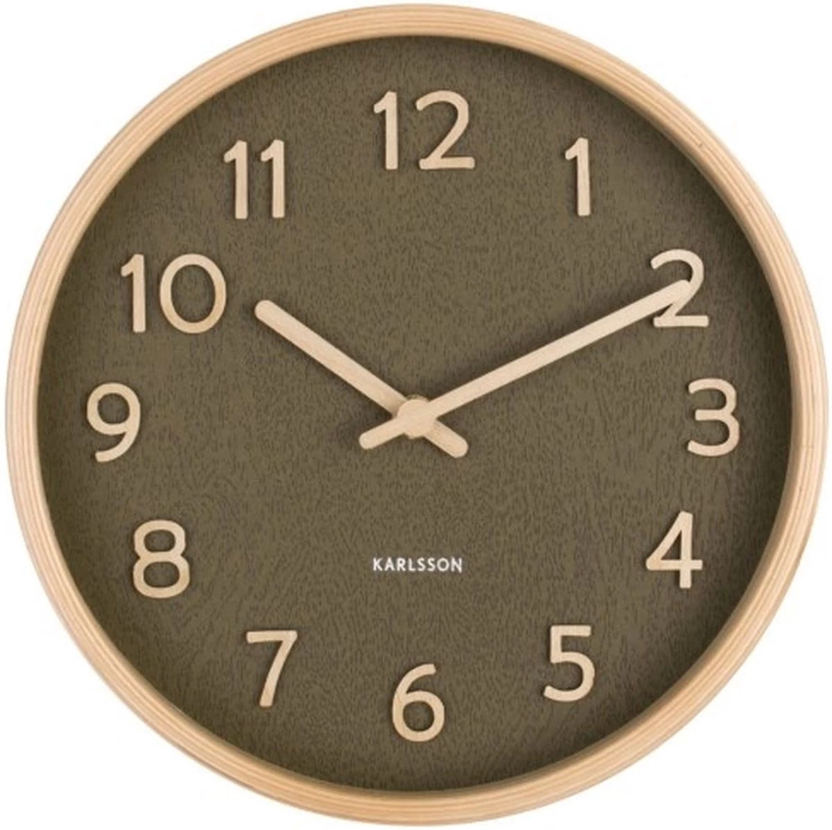 Karlsson Wall Clock Pure Wood Grain Small Moss Green 7 Karlsson Wall Clock Pure Wood Grain Small Moss Green - Afbeelding 5