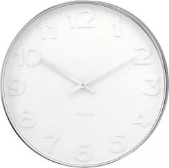 Karlsson - Mr. White - Wandklok - Metaal - Diameter 37,5 Cm - Zilverkleurig