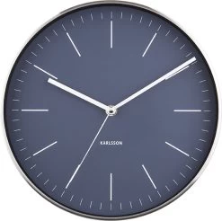 Karlsson Wandklok Minimal - Nachtblauw, Nikkel Behuizing - Ø27,5cm