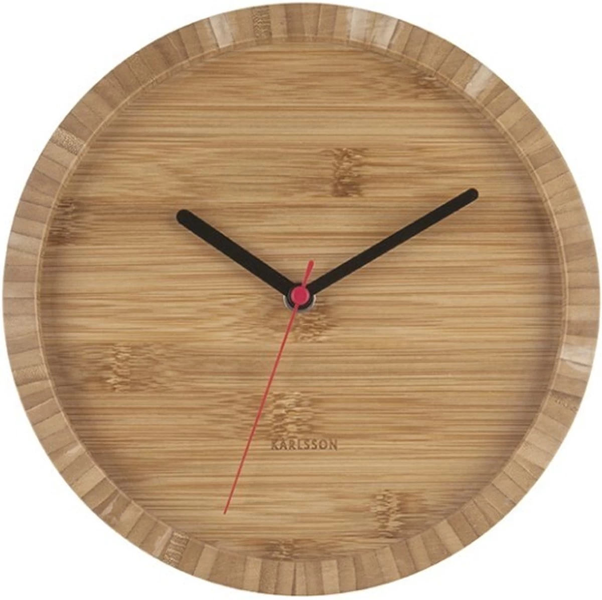 Karlsson Wandklok Tom - Bamboo - Ø26cm 4 Karlsson Wandklok Tom - Bamboo - Ø26cm - Afbeelding 2