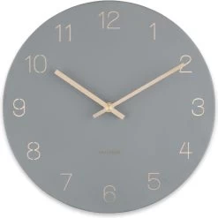 Karlsson Wandklok Charm - Gegraveerde Nummers - Muisgrijs - Ø35cm -Karlsson 1200x1198 16