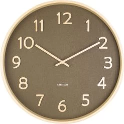 Karlsson Wall Clock Pure Wood Grain Moss Green -Karlsson 1200x1198