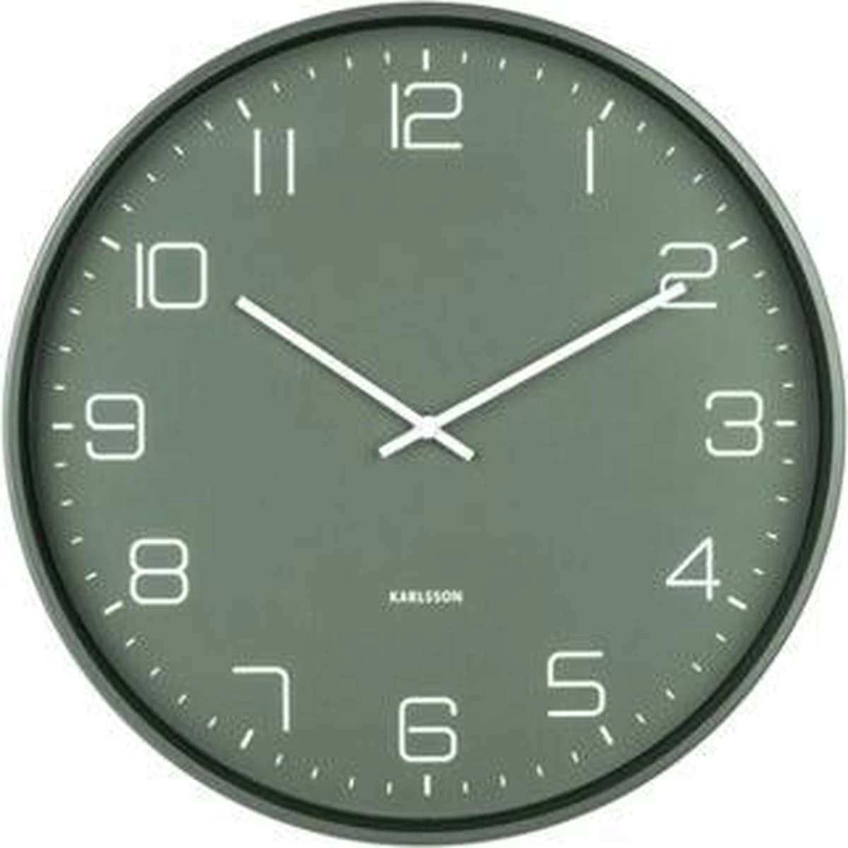 Karlsson Wandklok Lofty - Metaal Mat Groen - Ø40cm 4 Karlsson Wandklok Lofty - Metaal Mat Groen - Ø40cm - Afbeelding 2