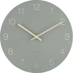 Karlsson Wandklok Charm - Gegraveerde Nummers - Jungle Groen - Ø35cm