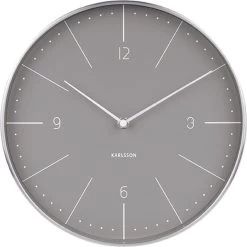 Karlsson Wandklok Normann Numbers - Warm Grijs, Geborsteld Case - Ø27,5cm