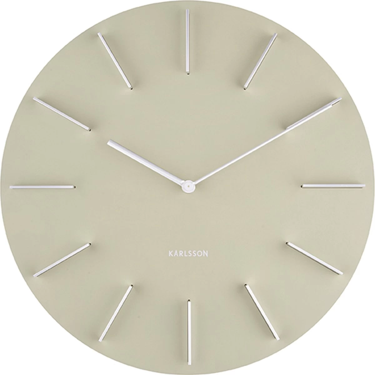 Karlsson Wandklok Discreet - Olijfgroen Met Zilver - Ø40cm 7 Karlsson Wandklok Discreet - Olijfgroen Met Zilver - Ø40cm - Afbeelding 5