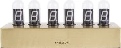 Karlsson Tafelklok Cathode - Geborsteld Goud Voet - 28x7,5x11cm