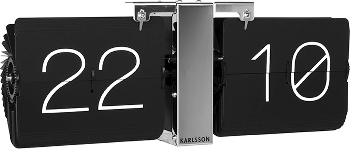 Karlsson - Flip Clock No Case - Tafelklok - Metaal - 8,5x14x36cm - Zwart 3 Karlsson - Flip Clock No Case - Tafelklok - Metaal - 8,5x14x36cm - Zwart