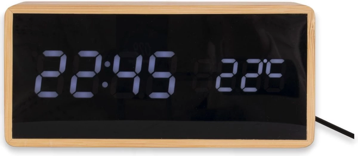 Karlsson Alarm Clock Tube Bamboo 8 Karlsson Alarm Clock Tube Bamboo - Afbeelding 6