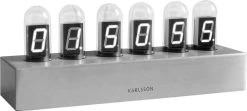 Karlsson Tafelklok Cathode - Geborsteld Staal - 28x7,5x11cm - Wit LED -Karlsson 1200x539
