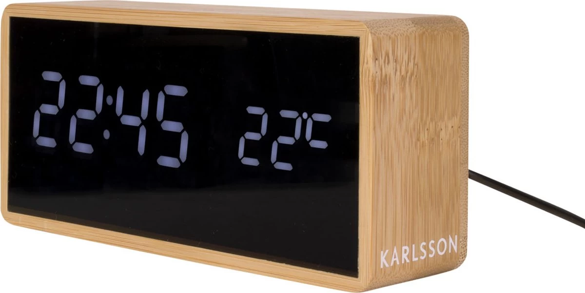 Karlsson Alarm Clock Tube Bamboo