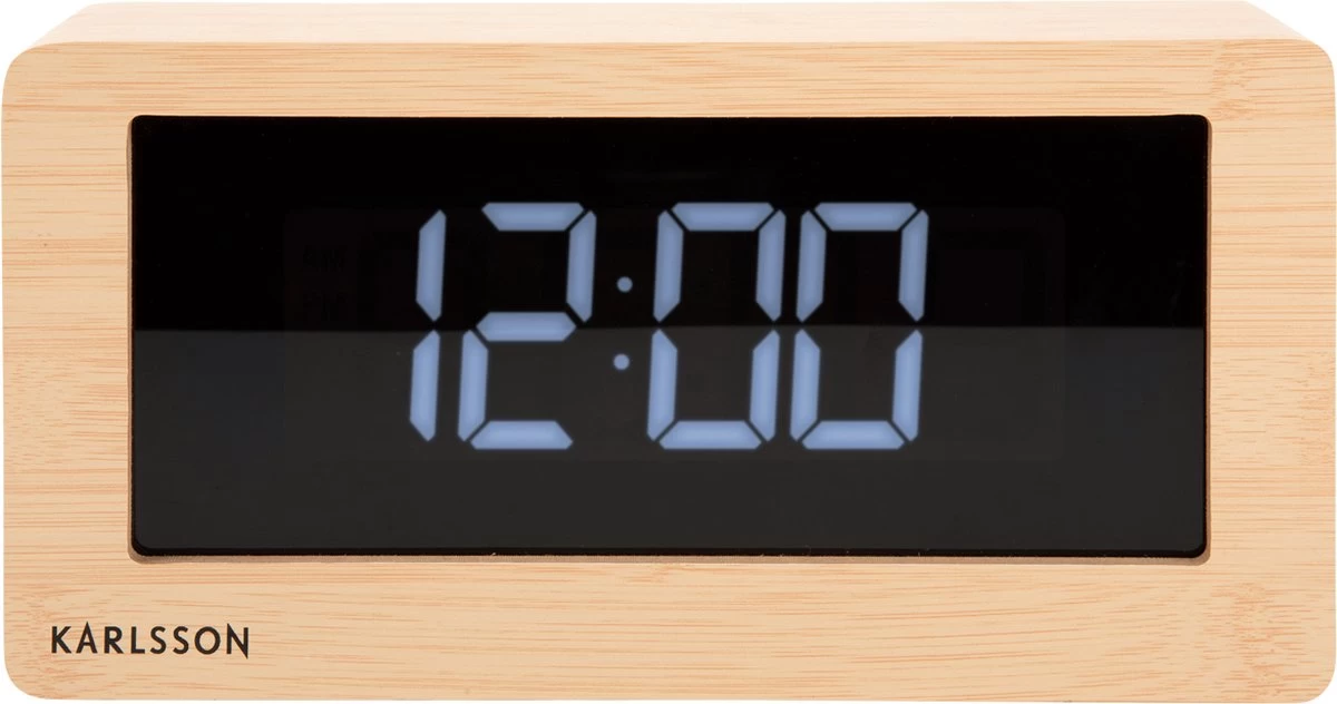 Karlsson Table Clock Boxed LED Light Wood Veneer 3 Karlsson Table Clock Boxed LED Light Wood Veneer
