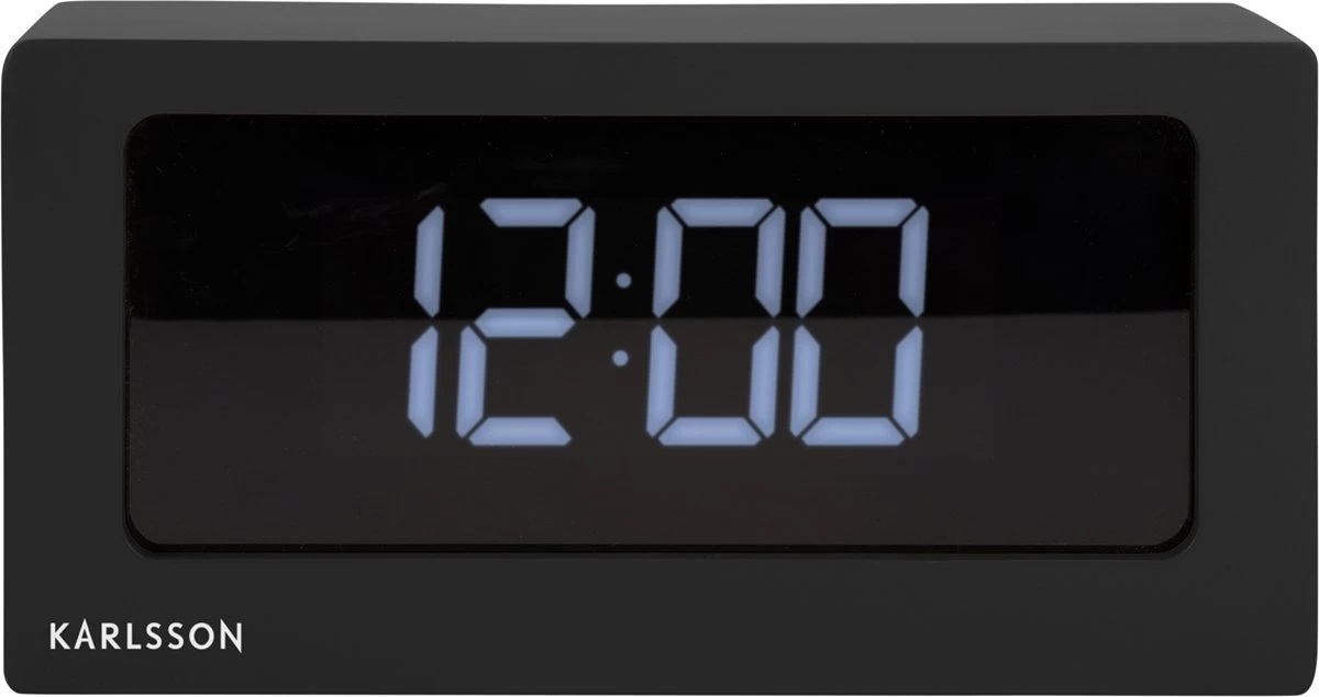 Karlsson Table Clock Boxed LED Black 3 Karlsson Table Clock Boxed LED Black