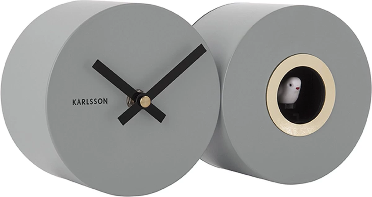 Karlsson Wall Clock Duo Cuckoo Matt Mouse Grey 6 Karlsson Wall Clock Duo Cuckoo Matt Mouse Grey - Afbeelding 4