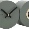 Karlsson Wall Clock Duo Cuckoo Matt Jungle Green