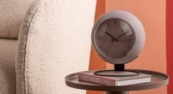 Karlsson Table Clock Nirvana Globe Dark Warm Grey -Karlsson 1200x653