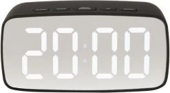 Karlsson Wekker Silver Mirror LED Oval-Zwart