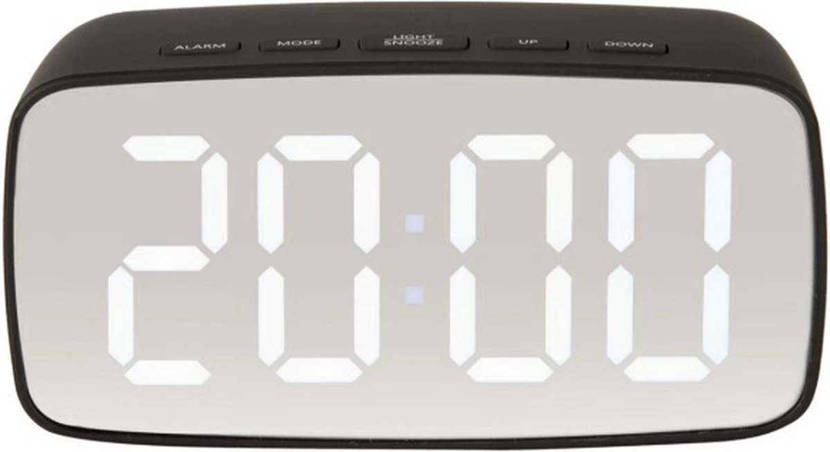 Karlsson Wekker Silver Mirror LED Oval-Zwart 3 Karlsson Wekker Silver Mirror LED Oval-Zwart