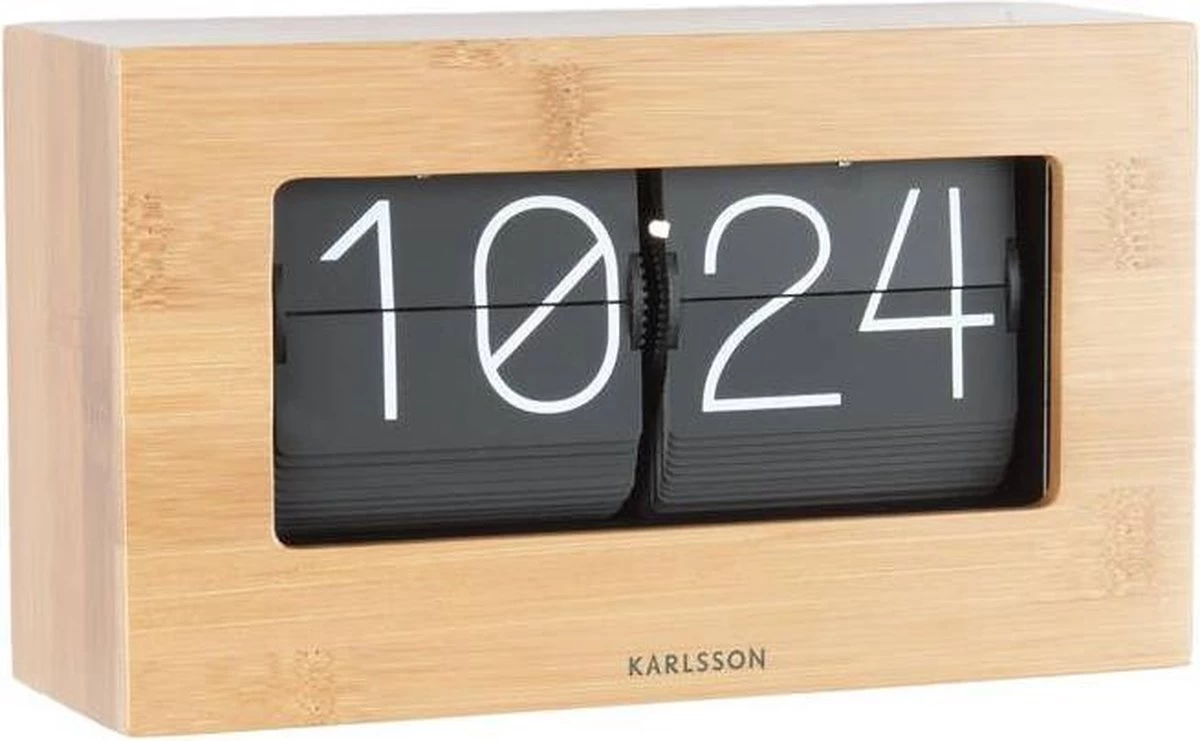 Karlsson - Boxed - Tafelklok - Boxed Flip - Bamboe - 7x11,5x20,5cm 4 Karlsson - Boxed - Tafelklok - Boxed Flip - Bamboe - 7x11,5x20,5cm - Afbeelding 2