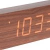 Karlsson - Wekker -Alarmklok -Rechthoek- Hout Bruin