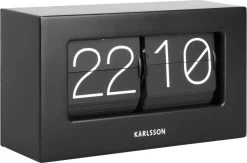 Karlsson Tafelklok Boxed Flip - Mat Zwart - 20,5x7x11,5cm -Karlsson 1200x794 1