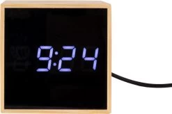 Karlsson Alarm Clock Mini Cube Bamboo -Karlsson 1200x795