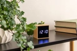 Karlsson Alarm Clock Mini Cube Bamboo -Karlsson 1200x799 2