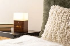 Karlsson Alarm Clock Frosted Light LED Dark Wood Veneer -Karlsson 1200x799