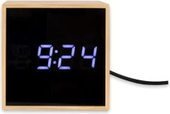Karlsson Alarm Clock Mini Cube Bamboo -Karlsson 1200x805