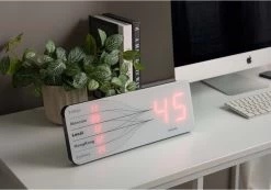 Karlsson Wall Clock Five Cities LED Case - Klok - Kunststof - 14x15 Cm - Wit -Karlsson 1200x840