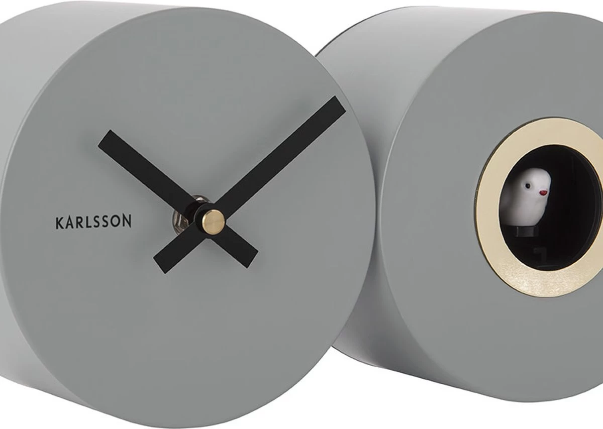Karlsson Wall Clock Duo Cuckoo Matt Mouse Grey 4 Karlsson Wall Clock Duo Cuckoo Matt Mouse Grey - Afbeelding 2
