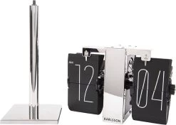 Karlsson Flipklok No Case Mini - Zwart - Chroom Standaard - 20,6x7,5cm -Karlsson 1200x857