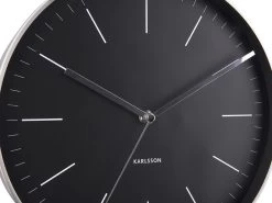 Karlsson Wandklok Minimal - Zwart, Nikkel Behuizing - Ø27,5cm -Karlsson 1200x900 1